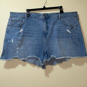 Womens Torrid Ripped Light Wash Shorts